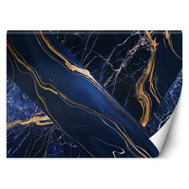 Fototapeta Feeby Niebiesko Złota Marmurowa Abstrakcja 450x315 1 szt