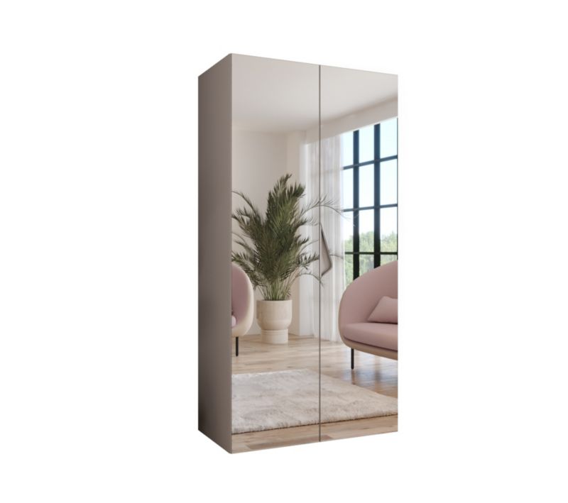 Szafa uchylna z lustrem otwierana Abiks SANDI 3 100 wys 202 cm Kaszmir + Kaszmir 1 szt