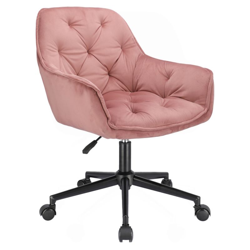 Krzesło obrotowe biurowe JUMI fotel do biurka obrotowy Largo różowe 1 szt.