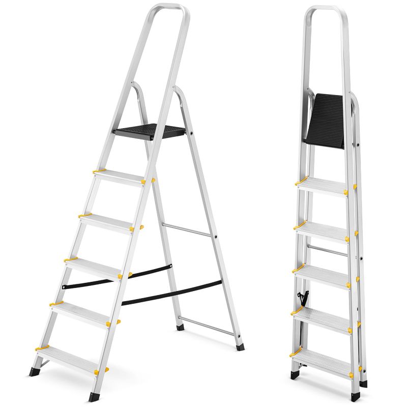 Drabina aluminiowa domowa jednostronna profesjonalna HIGHER 6 stopni 150 kg PRO EN-131 1 szt