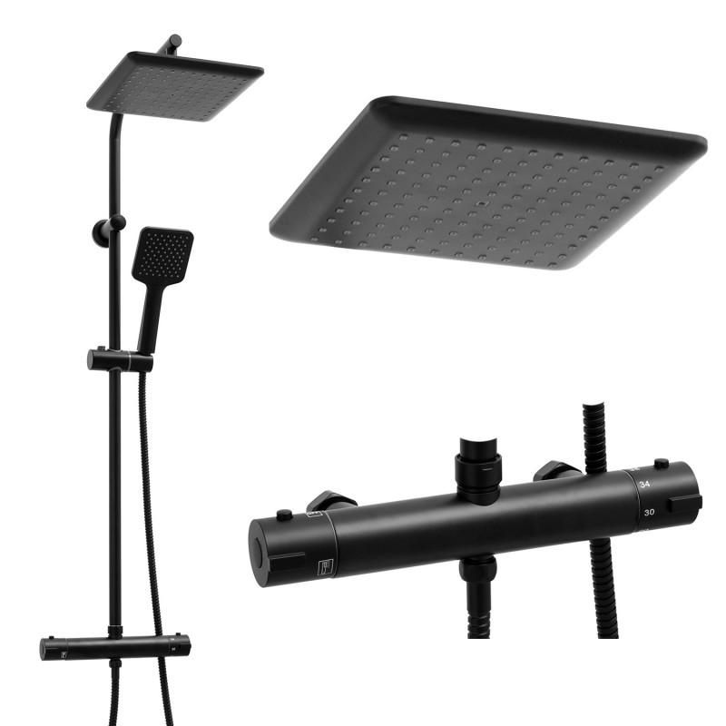 Zestaw prysznicowy BODO-THERM-23-BLK Yoka Home z deszczownica 23 cm - 1 szt.