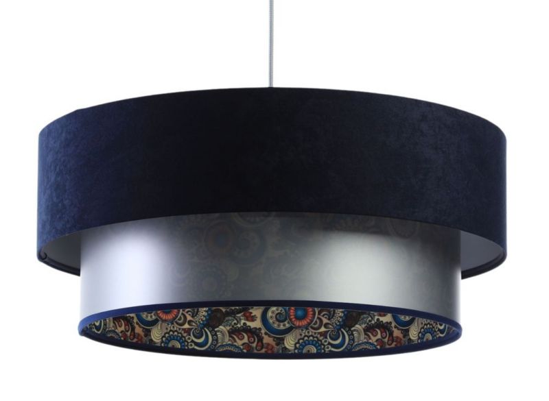 Lampa Bps Koncept wisząca DOUBLE MIX 50 granatowa/srebrna 1 szt