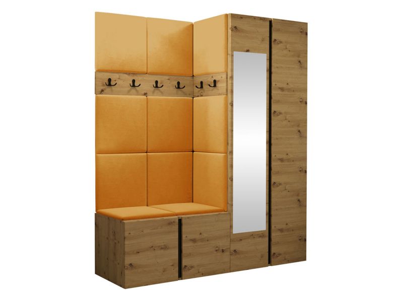 Garderoba MIRJAN 24 Orion XII dąb artisan/czarny + żółty 1 kpl.