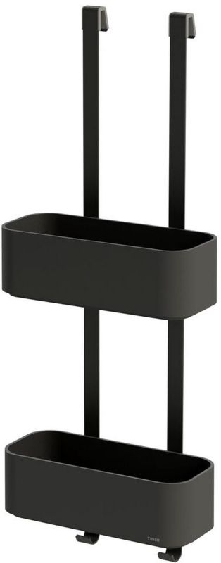 Półka prysznicowa Tiger 2 Store, czarna, regulowana, haczyk montażowy 1 szt.