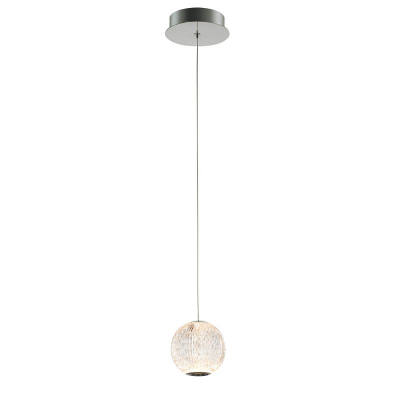 Lampa sufitowa wisząca Italux Rosario 6077 chromowana przezroczysty styl klasyczny wbudowany LED 4.2W 1 szt.