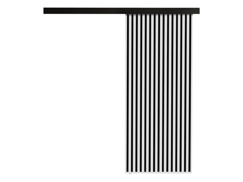 Drzwi przesuwne wewnętrzne MIRJAN 24 Belmo 80 + samodomykacz biały / czarne lamele 1 kpl.