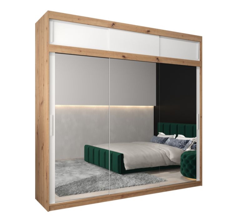 Szafa przesuwna Garderoba Abiks Tokyo 3 250 artisan + biały z nadstawką 1 szt.