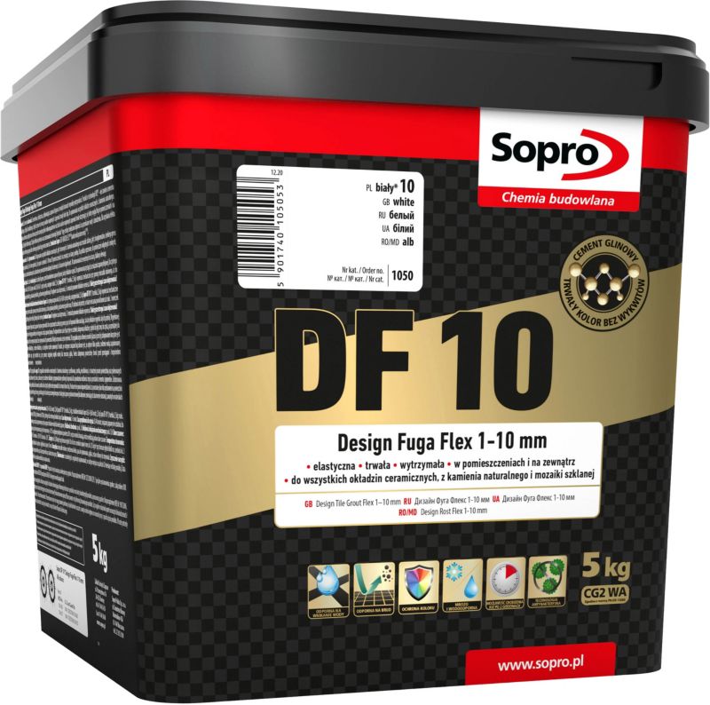 Fuga szeroka Sopro Flex DF10 Design 10 biała 5 kg