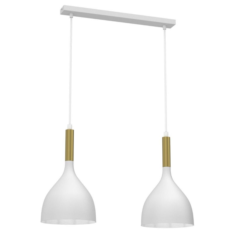 Lampa wisząca Luminex Noak biały matowa-złoty połysk wym: 110 x 52 x 17 cm 2xE27 x 15W 1 szt.