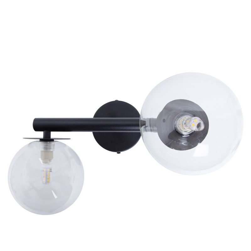 Kinkiet ścienny Sigma Lighting Avola czarno-przezroczysty 2 x G9 x IP20 wym: 19 x 31 x 25 cm - 1 szt.