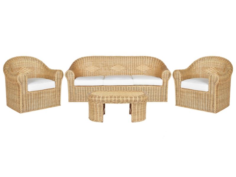 Zestaw ogrodowy ze stolikiem dla 5 osób Livadeia Rattan Naturalny 1 kpl