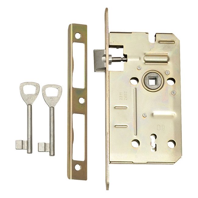 Zamek wpuszczany LOB na klucz 60/50 mm ocynkowany