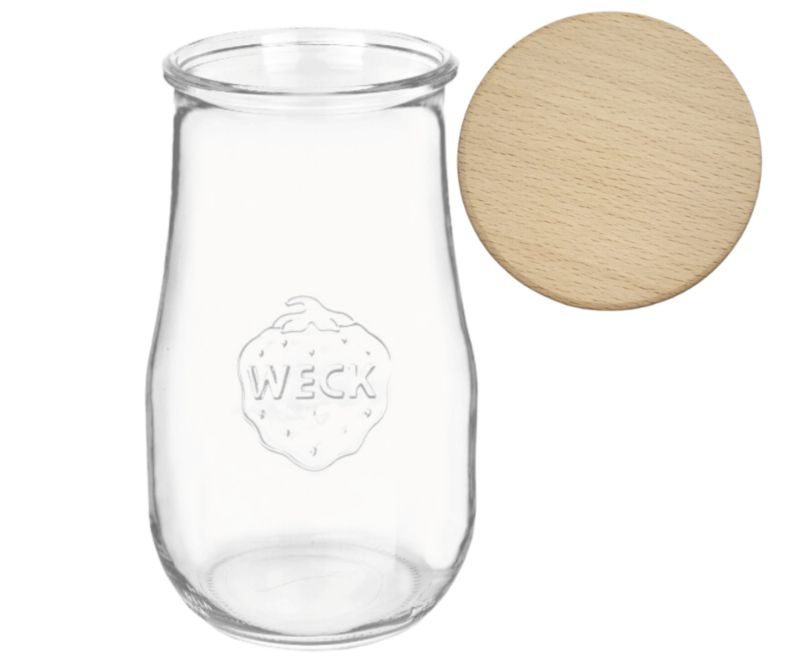 Słoik MODO24 Weck 2700 ml fi 100 tulip drewniane wieko 1 kpl.