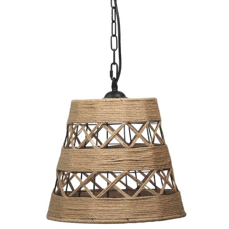 Lampa wisząca Polux Alma 4536 czarno-brązowa boho 1xE27 x 1 szt.