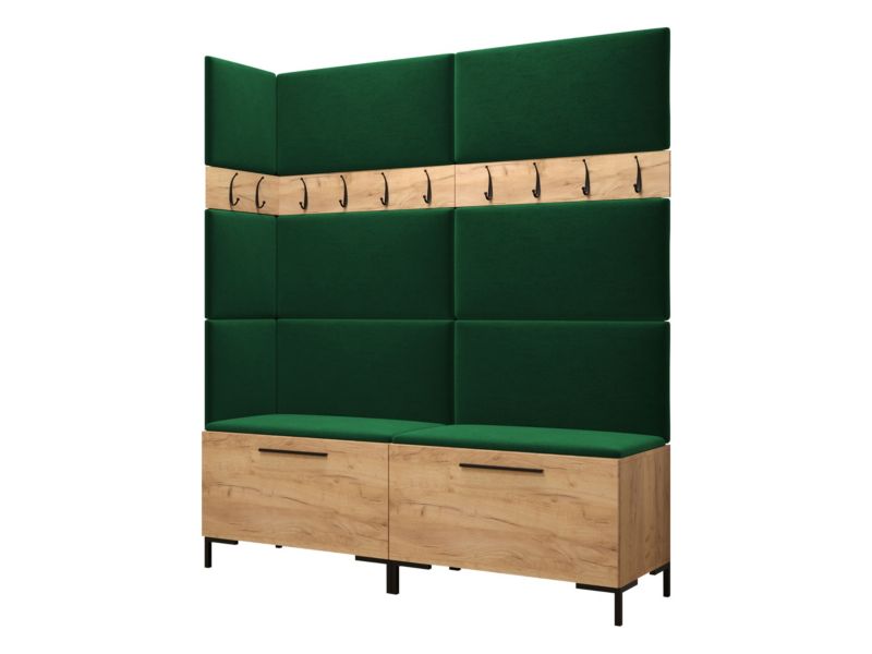 Garderoba MIRJAN 24 Zilion V dąb craft + zielony 1 kpl.