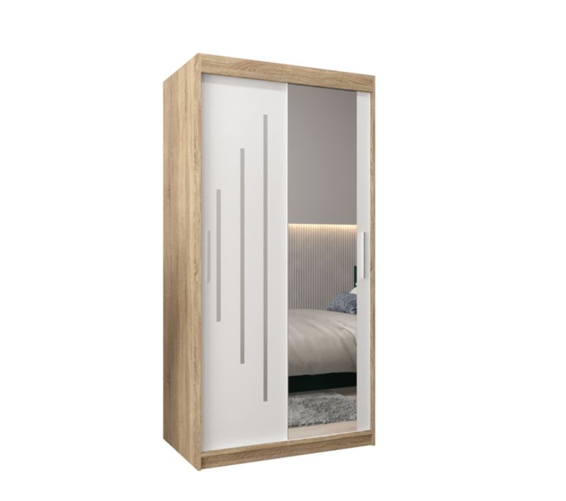 Szafa przesuwna Garderoba Abiks YORK 2 100 sonoma/biały 1 szt.