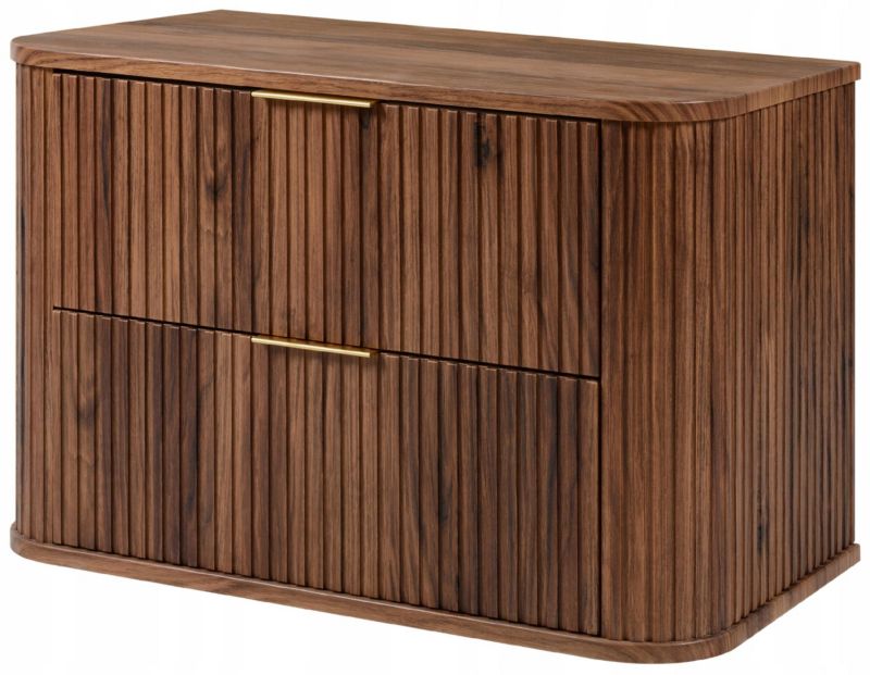 Szafka pod umywalkę Furnidea 80 cm dąb orzech ryflowana Glamour 1 szt.