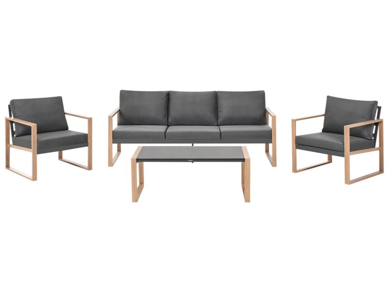 Zestaw ogrodowy ze stolikiem dla 5 osób Gelso Metal Ciemnoszary 1 kpl