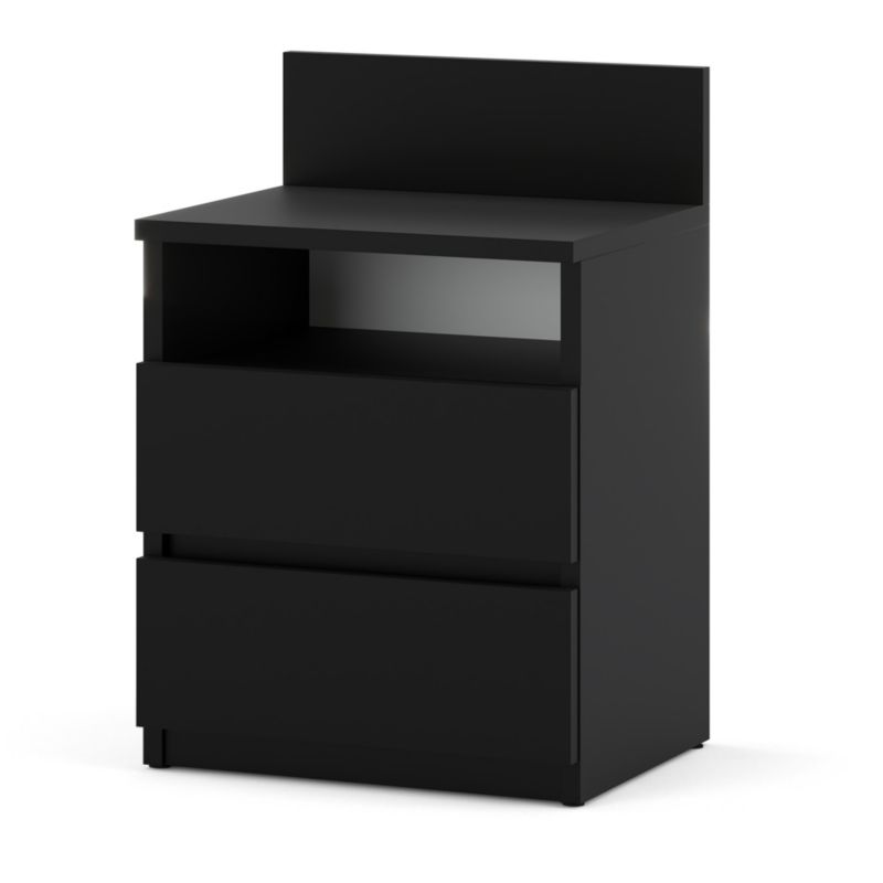 Szafka Nocna Hurtownia-Mebli Szuflady 2 HUGO PLUS 40cm Czarny Mat Czarny Mat 40x32x59 cm 1szt.