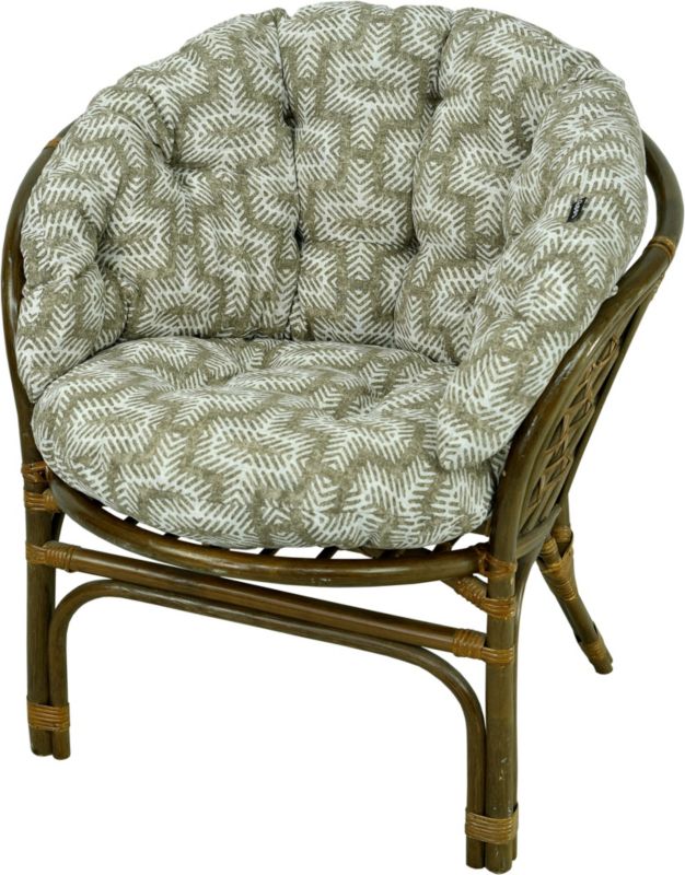 Poduszka na fotel rattanowy rattan AMPO biały beżowy 1 szt.