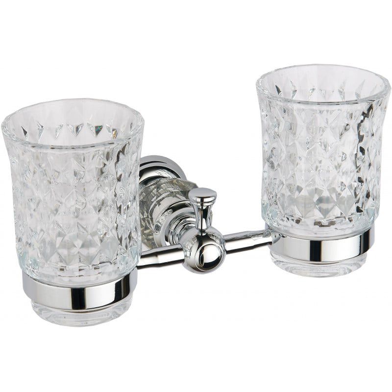 Podwójny kubek na szczoteczki Mexen Estela chrom 19x10,5 cm 1 szt.