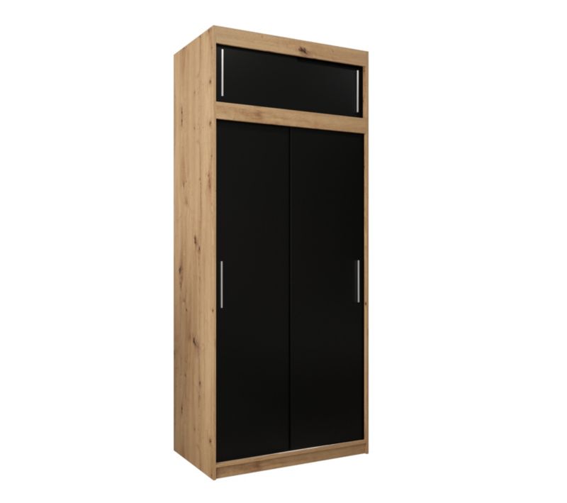Szafa przesuwna Garderoba Abiks Tokyo 100 artisan + czarny z nadstawką 1 szt.