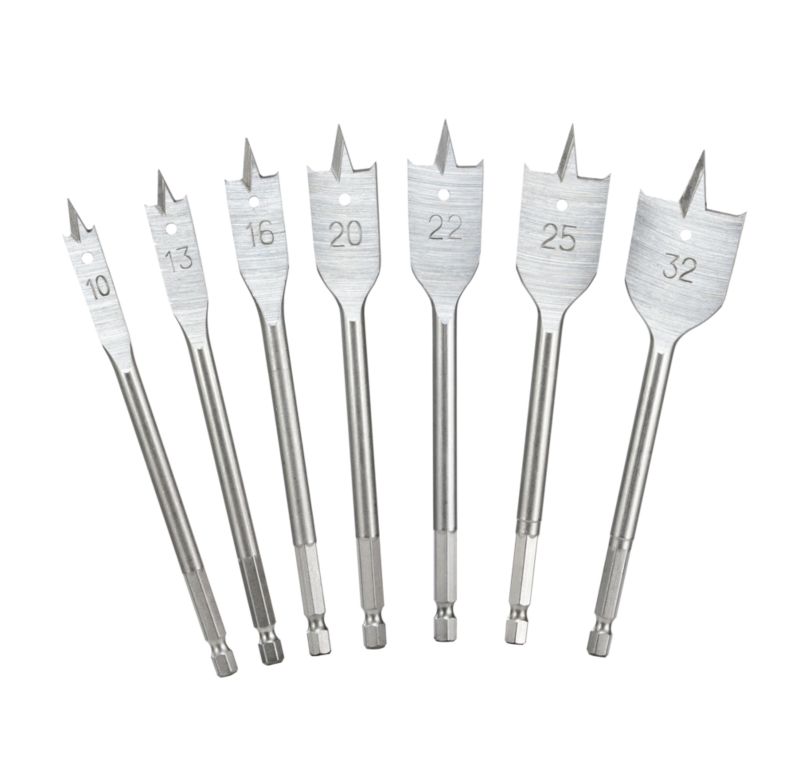 Zestaw wierteł płaskich do drewna Mac Allister 7 sztuk