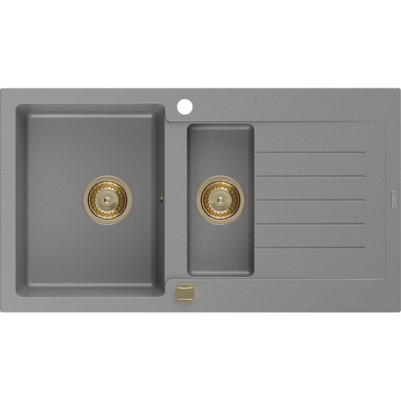 Zlewozmywak granitowy wpuszczany Mexen Omar 1-komorowy biały 800x480 mm - 6520801005-20-B 1 szt.