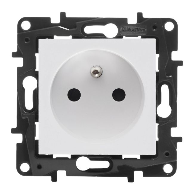 Gniazdo pojedyncze Legrand Niloe Step z uziemieniem białe