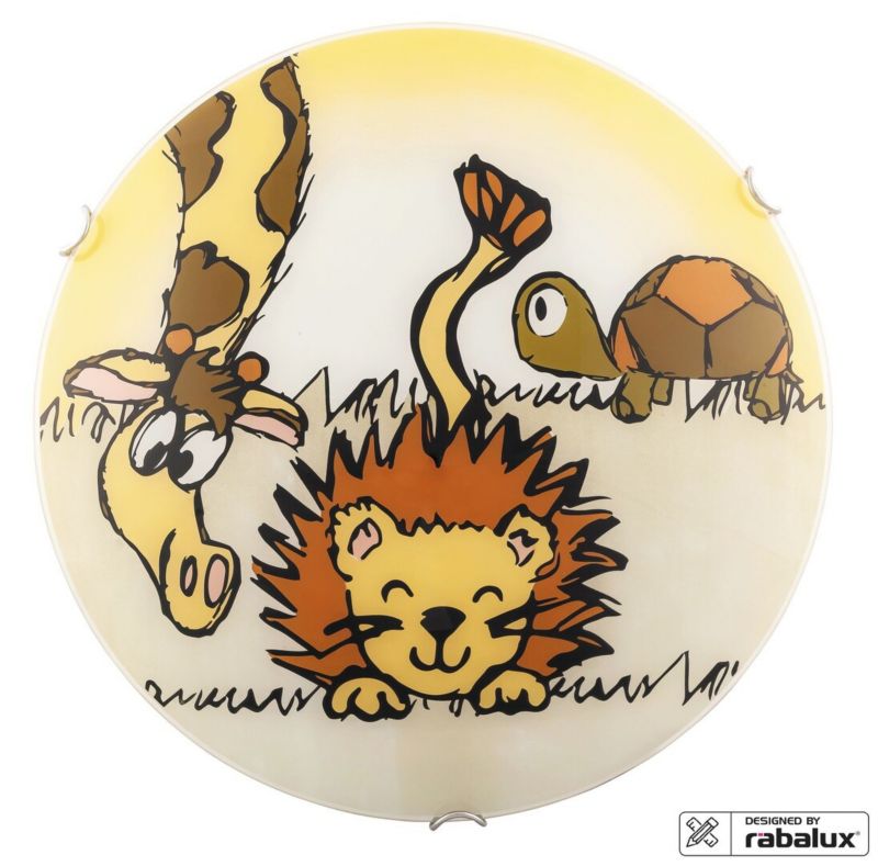 Plafon sufitowy lampa Rabalux Leon wielokolorowy szkło 2 x E27 x 60W IP20 wym: 40 x 40 cm - 1 szt.