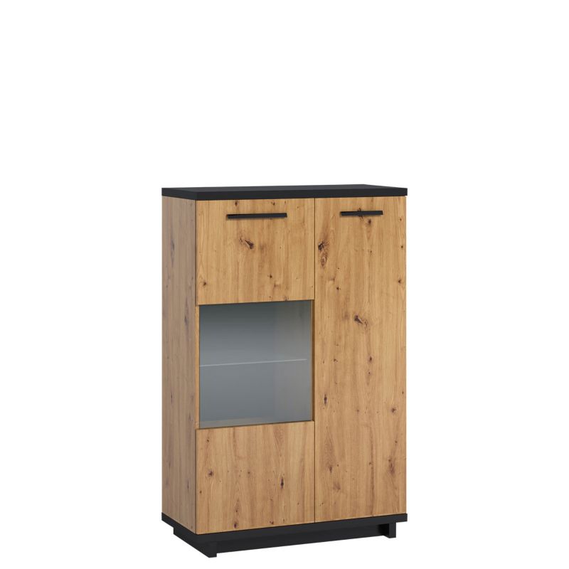 Witryna MIRJAN 24 Ines 90 dąb artisan / czarny 1 szt.