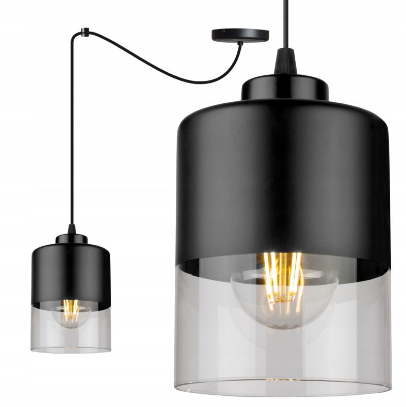 Lampa sufitowa wisząca Light Home LH Roma Spider Pająk Klosz szklany 1x E27 60W czarny 1szt.