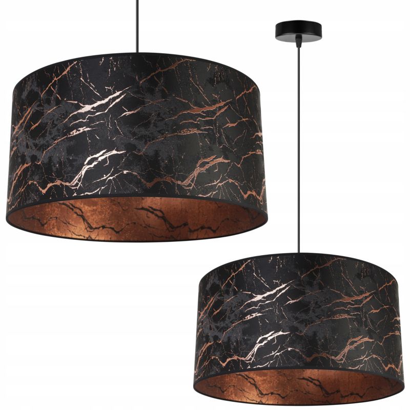 Lampa sufitowa wisząca Light Home LH Werona 1x E27 60W abażur 45cm marmur miedź/czarny 1szt.