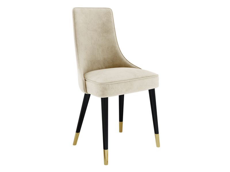 Krzesło MIRJAN 24 tapicerowane Perla 3 czarny/złoty/śmietankowy 1 szt.
