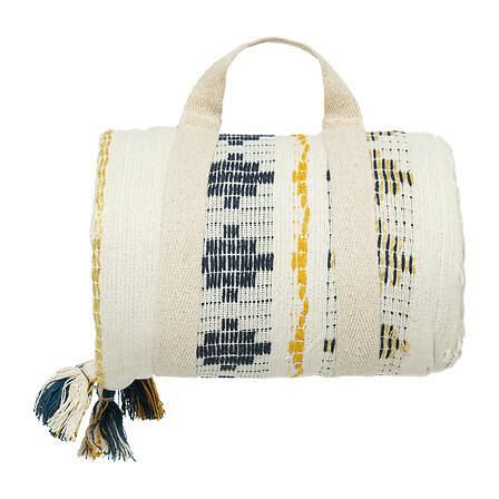 Narzuta bawełniana Ilabay na łóżko Atmosphera elegancka beżowa z frędzlami 240x260 cm 1 szt.