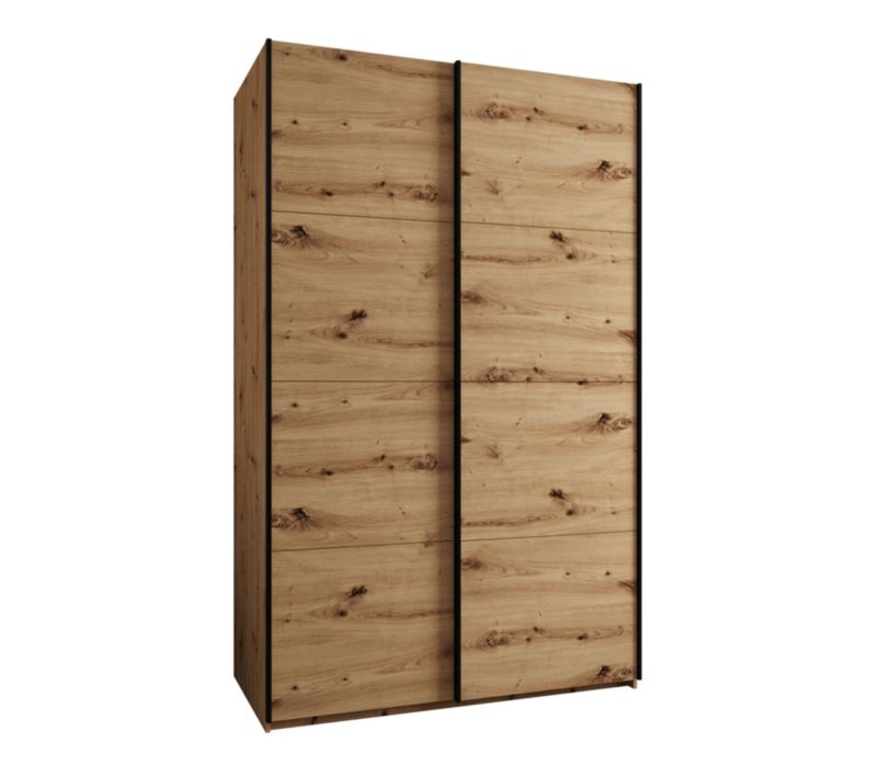 Szafa przesuwna Abiks LUX wysoka szer.150cm artisan/artisan/czarny 1szt.