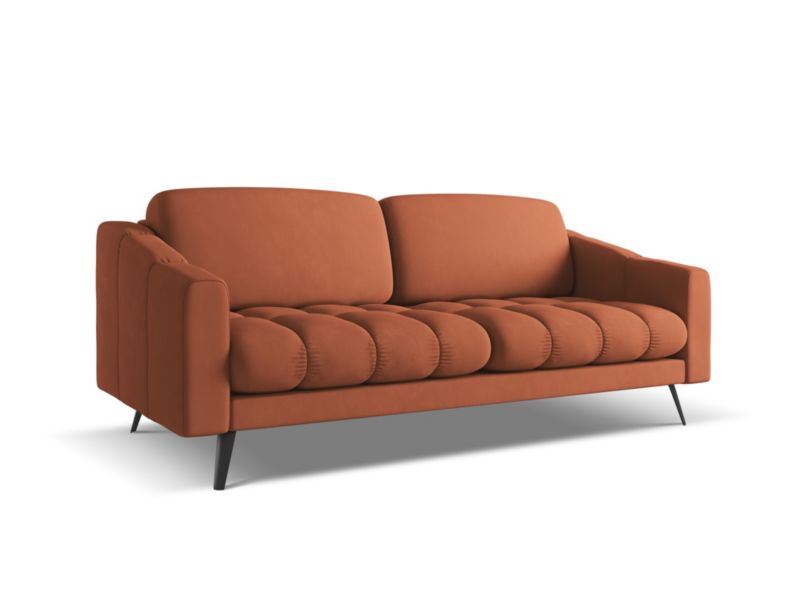 Sofa 3-osobowa LaMiaSofa ROMA z tkaniny szenilowej 202x95 cm terakota 1 szt.