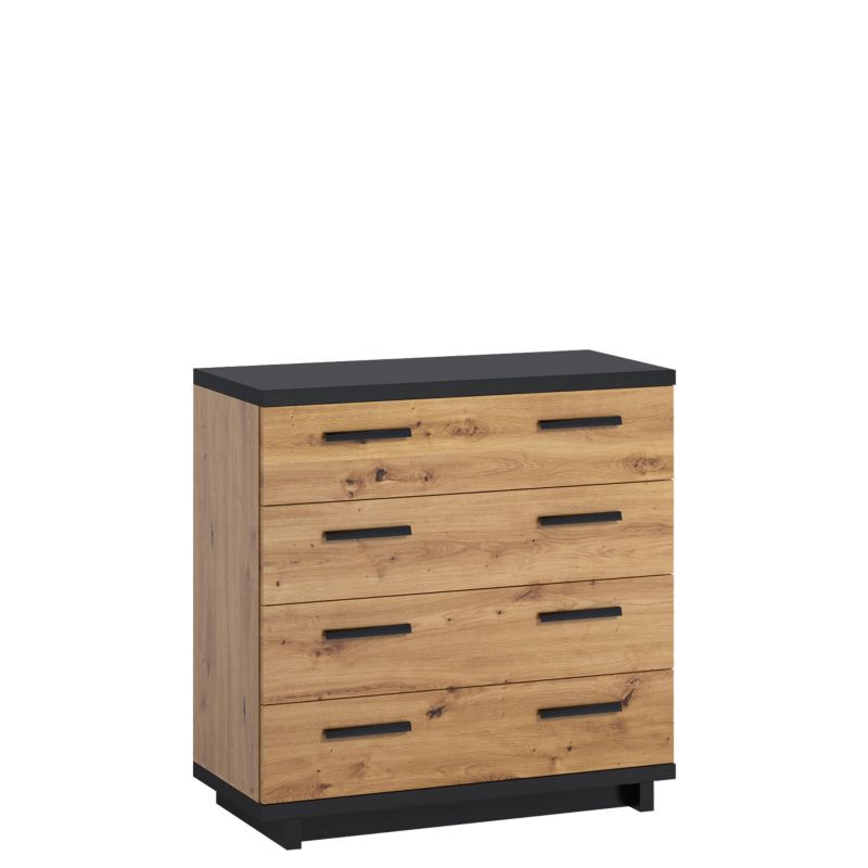 Komoda MIRJAN 24 Ines K4SZ dąb artisan + czarny mat 1 szt.