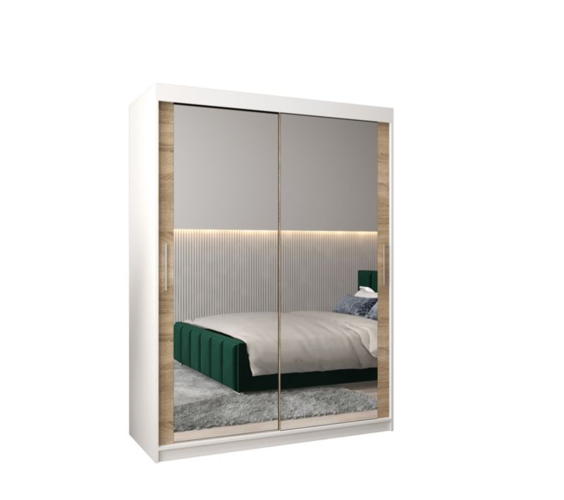 Szafa przesuwna Garderoba Abiks Tokyo 3 150 biały + sonoma 1 szt.