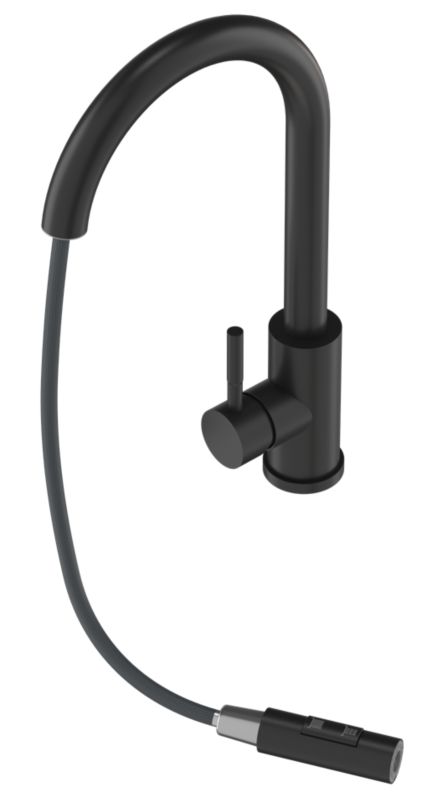 Bateria Kuchenna Granitan Loseto Wyciągana Wylewka Czarna 1szt.