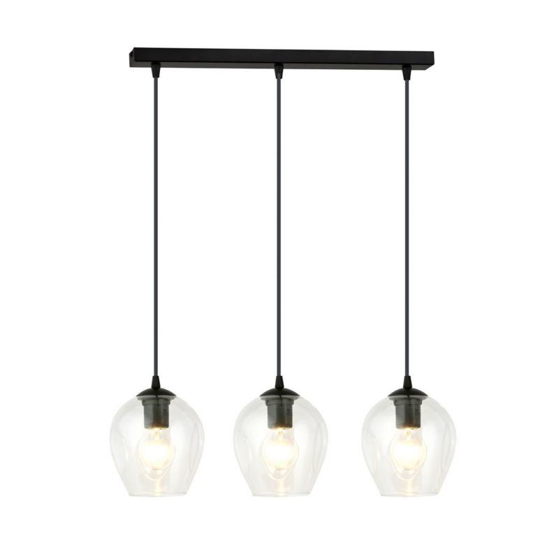 Lampa sufitowa Emibig Istar czarno-przezroczysty wym: 100 x 70 x 14 cm 3xE27 x 15W 1 szt.