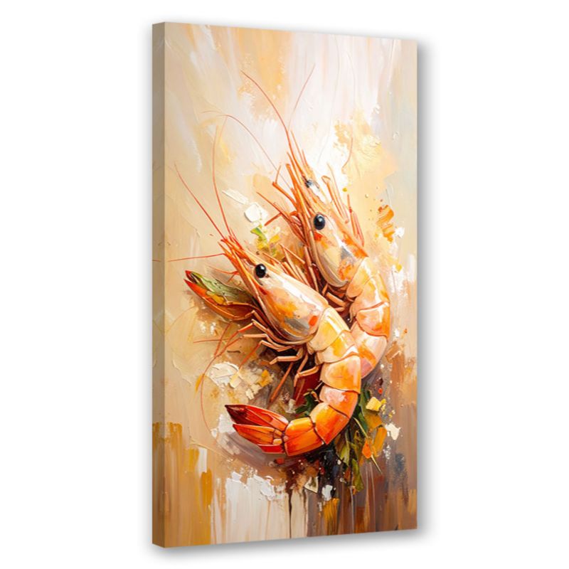 Obraz do kuchni baru restauracji Feeby Krewetki Owoce morza Sushi 50x100cm 1szt