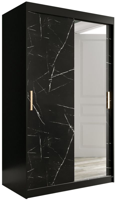 Szafa przesuwna Garderoba Abiks Marmur T2 120 czarny + czarny 1 szt.