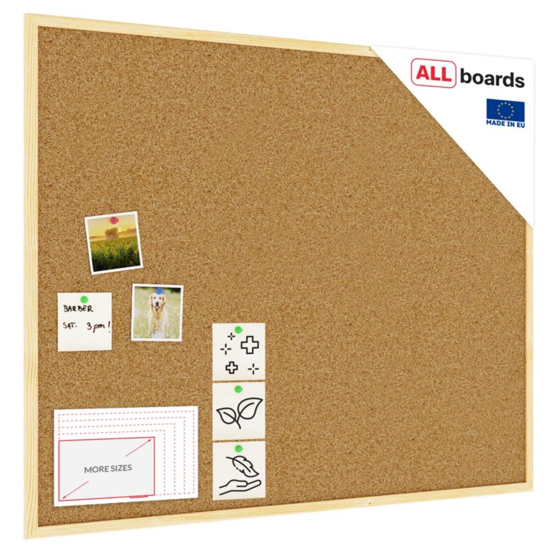 Tablica korkowa 100x80 cm ALLboards rama drewniana naturalna 1 szt.