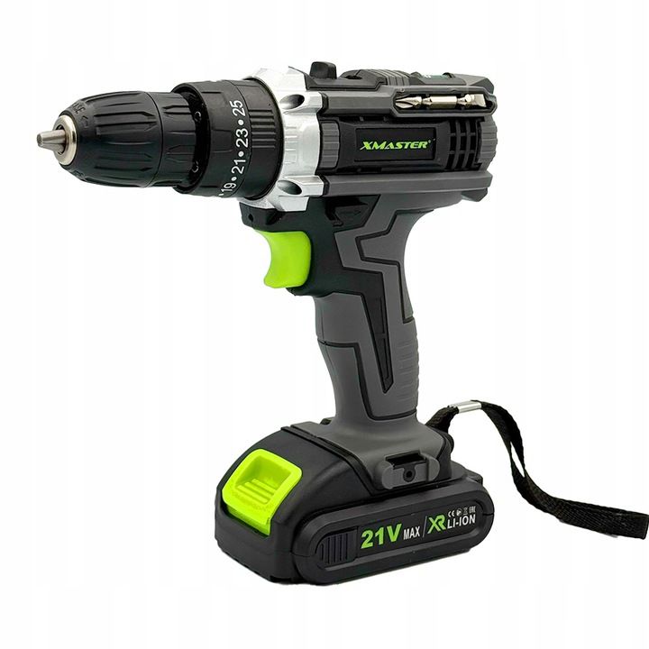 Wiertarko wkrętarka XMaster udarowa akumulatorowa z bitami, nasadkami, walizką i 2x akumulator 1 szt