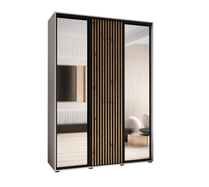 Szafa przesuwna Garderoba Abiks LANKO 2 170 gł. 45 biały/czarny 1 szt.