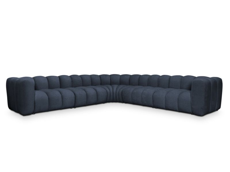 Modułowy narożnik LaMiaSofa NAPOLI z tkaniny szenilowej 314x314 cm niebieski 1 szt.