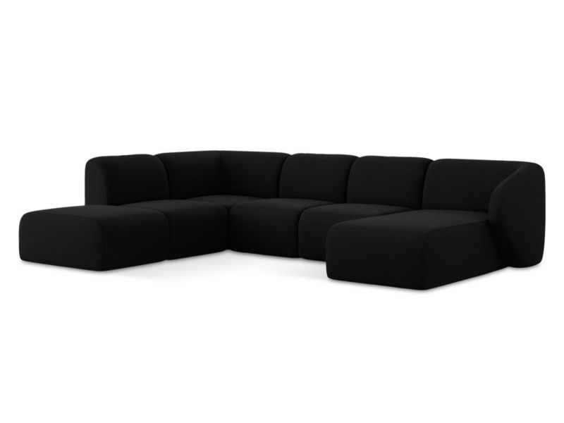 Sofa panoramiczna LaMiaSofa CERVO z tkaniny bouclé 325x236 cm czarny 1 szt.
