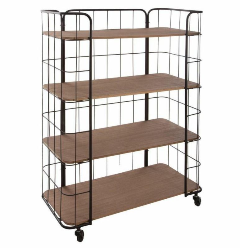 Regał metalowy Jordi na kółkach czarny industrialny do salonu i kuchni ATMOSPHERA 70 cm 1 szt.