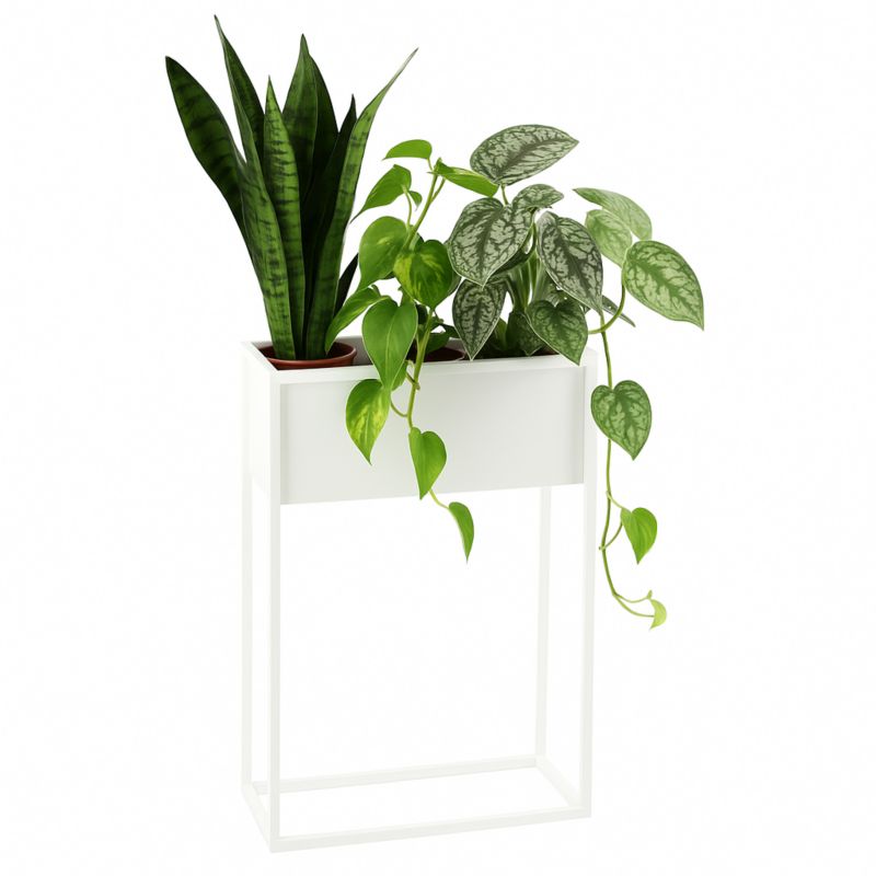 Kwietnik stojący JAKPOL Cubo Loft 60x40 cm metalowy biały 1 szt.